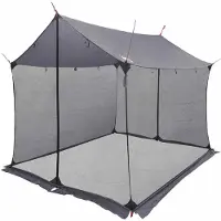 vidaXL Campingzeil met netwanden Grijs en Oranje 270 x 210 x 210 cm