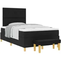 vidaXL Boxspring bed met kussen met hoofdeinde Zwart 200 x 120 cm Stof