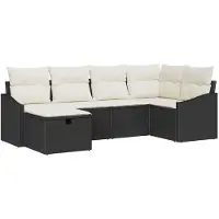 vidaXL Bankstel 7 st poly rattan
