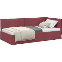 vidaXL Hoek Bed Frame met hoofdeinde Wijnrood 80 x 200 cm Stof