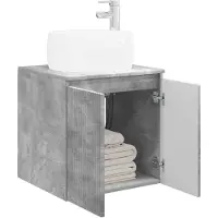 vidaXL Wastafel met wandmontage, betonlook, 49,5 x 44,5 x 66 cm