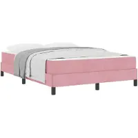 vidaXL Boxspring bed met matras Roze 160 x 210 cm Stof