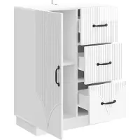 vidaXL Dressoir met lade Hoogglans Wit 66 x 34,5 x 87 cm Bewerkt hout