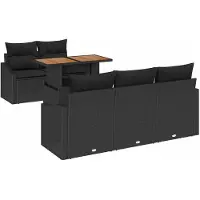 vidaXL Tuinbank Set 6 st Zwart en Bruin