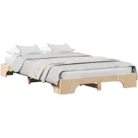 vidaXL Bedframe, natuurlijke stijl, 120 x 200 cm, massief grenenhout