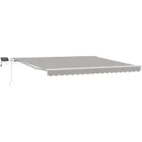 vidaXL Uitschuifbare luifel Lichtgrijs 400 × 300 cm Stof en Aluminium