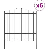 vidaXL Tuinhek WOERDEN 6 st 170 x 215 cm Gepoedercoat staal Grijs