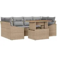 vidaXL Tuinbank Set 7 st Beige en Grijs