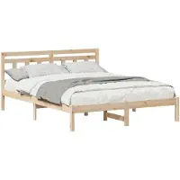 vidaXL Bedframe Bruin 140 x 200 cm Massief grenenhout