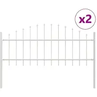 vidaXL Tuinhek WOERDEN 2 st 170 x 115 cm Gepoedercoat staal Wit