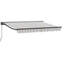 vidaXL Uitschuifbare luifel Lichtgrijs en wit 4 × 3 m