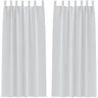 vidaXL Blackout Gordijnen met Ringen 2 st Lichtgrijs 225 x 140 cm