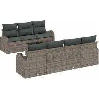 vidaXL Tuinbank Set 8 st Grijs poly rattan