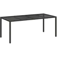 vidaXL Tuintafel, zwart, van polyrotan