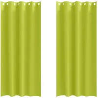 vidaXL Blackout Gordijnen met Ringen 2 st Groen 260 x 140 cm Polyester