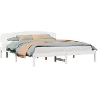 vidaXL Bedframe met hoofdeinde Wit 180 x 200 cm Massief grenenhout