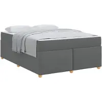 vidaXL Bedframe met matras Donkergrijs 140 x 200 cm Stof