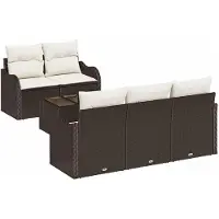 vidaXL Tuinbank Set 6 st 5-Aantal zitplaatsen Bruin en Crème