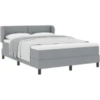 vidaXL Boxspring bed met hoofdeinde Lichtgrijs 140 x 200 cm Stof