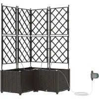 vidaXL Plantenbak 3 st Bruin 80 x 80 x 142 cm PP