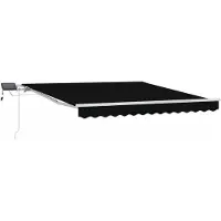 vidaXL Uitschuifbare luifel Zwart 350 x 250 cm Stof en Aluminium