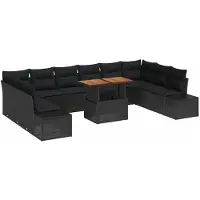 vidaXL Tuinbank Set 11 st Zwart en Bruin