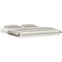 vidaXL Vloerbedframe Wit 213,5 x 204 x 9 cm Massief grenenhout