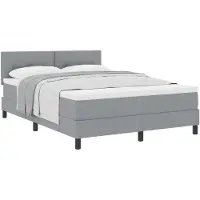 vidaXL Boxspring bed met hoofdeinde Lichtgrijs 140 x 200 cm Stof