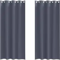 vidaXL Blackout Gordijnen met Ringen 2 st Antraciet 245 x 140 cm