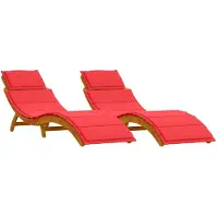 vidaXL Ligbed 2 st Massief Acacia Hout Rood