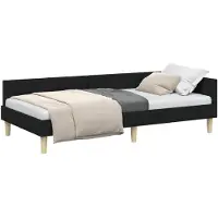 vidaXL Hoek Bed Frame Zwart 90 x 200 cm Stof