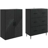vidaXL Kastenset 2 st 66 x 34,5 x 90 cm Bewerkt hout Zwart