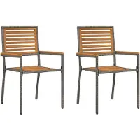 vidaXL Tuin stapelstoelen 2 pcs Bruin en Grijs 54 x 56 x 90 cm