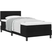 vidaXL Boxspring bed met hoofdeinde Zwart 90 x 190 cm Stof