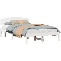 vidaXL Bedframe met hoofdeinde Wit 120 x 200 cm Massief grenenhout