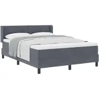 vidaXL Boxspringbed met hoofdeinde, donkergrijs, 200 x 140 cm, fluweel