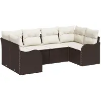 vidaXL Tuinbank Set 6 st Bruin poly rattan