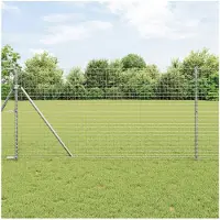 vidaXL Hekpaal. 2 pcs Zilver Poedercoated staal