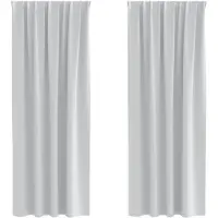 vidaXL Blackout Gordijnen met Ringen 2 st Lichtgrijs 260 x 140 cm