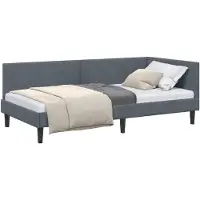 vidaXL Hoek Bed Frame Donkergrijs 80 cm x 200 cm Fluweel