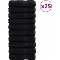 vidaXL Gastendoek SOLUND 25 st Zwart 70 x 140 cm 550 gsm