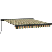 vidaXL Uitschuifbare luifel Groen en Geel 300 x 250 cm