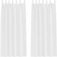 vidaXL Blackout Gordijnen met Ringen 2 st Zuiver Wit 225 x 140 cm