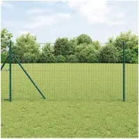vidaXL Hekpaal. 12 pcs Groen Poedercoated staal