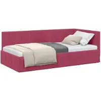 vidaXL Hoek Bed Frame met hoofdeinde Wijnrood 100 cm x 200 cm Fluweel