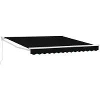 vidaXL Uitschuifbare luifel Zwart 350 x 250 cm