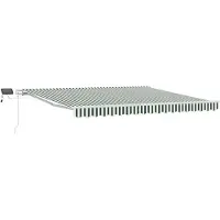vidaXL Uitschuifbare luifel Groen en Wit 400 × 300 cm