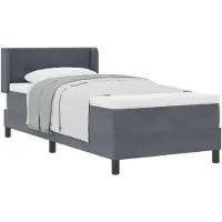 vidaXL Boxspring bed met hoofdeinde Donkergrijs 200 x 90 cm Fluweel