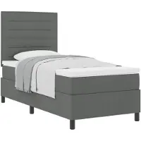 vidaXL Boxspring bed met matras Donkergrijs 80 x 200 cm Stof