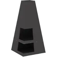 vidaXL Vuurkom Zwart 50 x 50 x 100 cm weervast staal